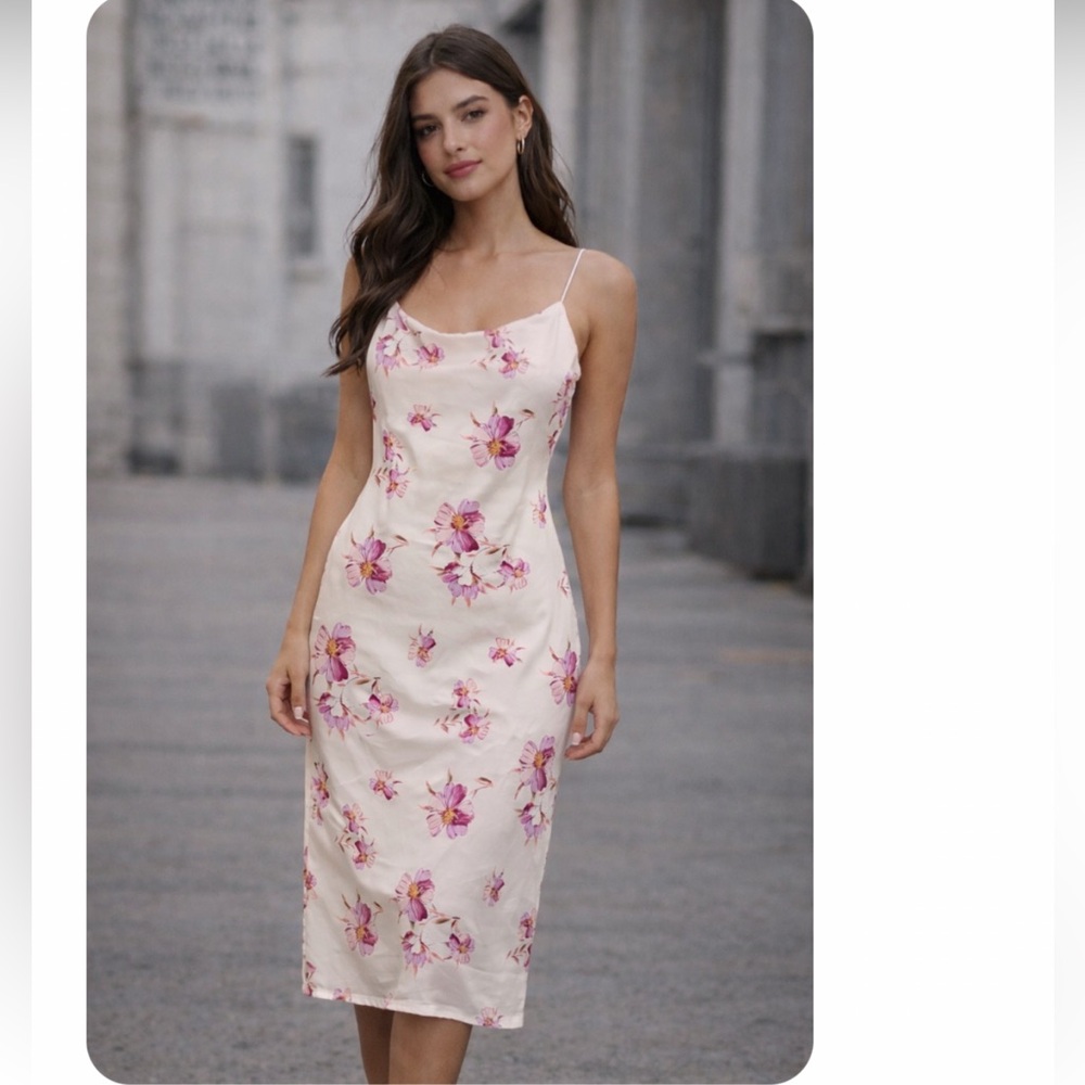 NWT Pookie & Sebastian floral print cowl neck midi dress